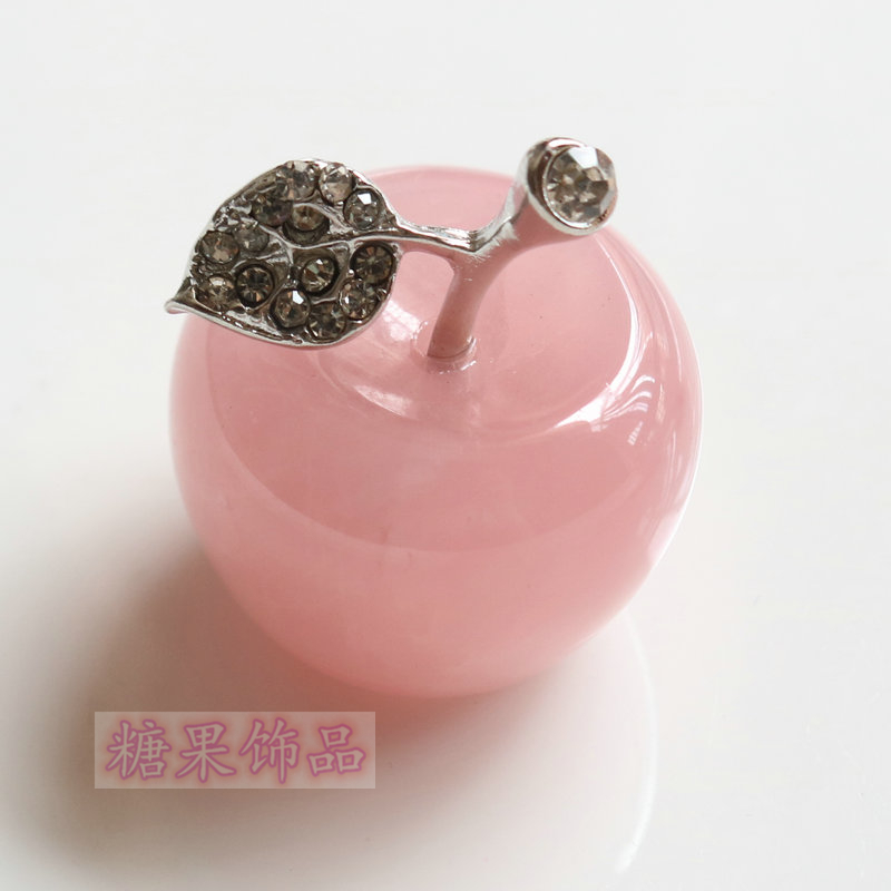 30MM PINK CRYSTAL APPLE ORNAMENT ZHAO PEACH BLOSSOM WANG MARRIAGE HOME CRYSTAL ORNAMENT CHRISTMAS EVE GIFT