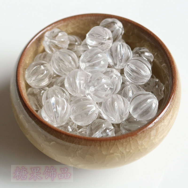 10MM 천연 화이트 크리스탈 손으로 조각 한 호박 비즈 느슨한 구슬 팔찌 목걸이 페르시 DIY 고대 스타일 머리핀 액세서리