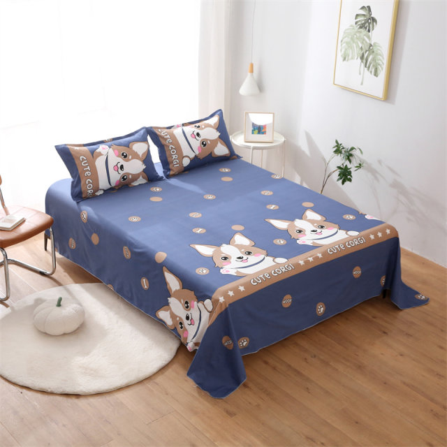 Single-piece skin-friendly soft bed single male student dormitory single double large bed sheet 1.5 meters home-friendly