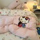 Large version of cartoon cute towel embroidery four-piece set student dormitory household washing cotton sheet quilt cover pillowcase three-piece set