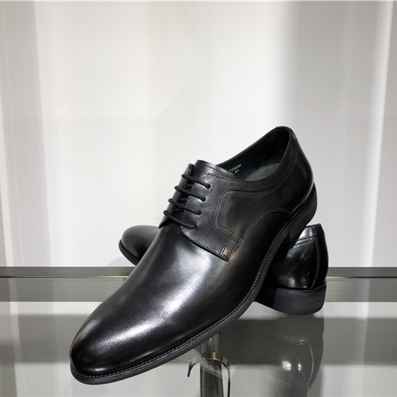 HANDLING SPRING TOP LAYER CALFSKIN LEATHER DERBY SHOES BRANDED MENS BUSINESS DRESS SHOES BLACK