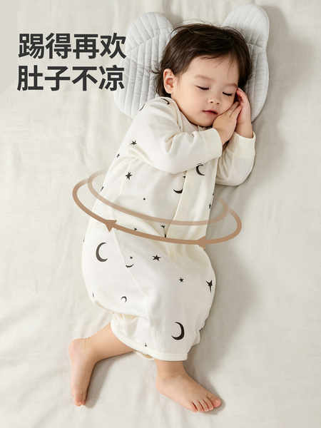 婴儿睡衣宝宝睡袍秋季连体衣服纯棉小月龄秋冬薄款长袖男幼儿睡袋 — 2