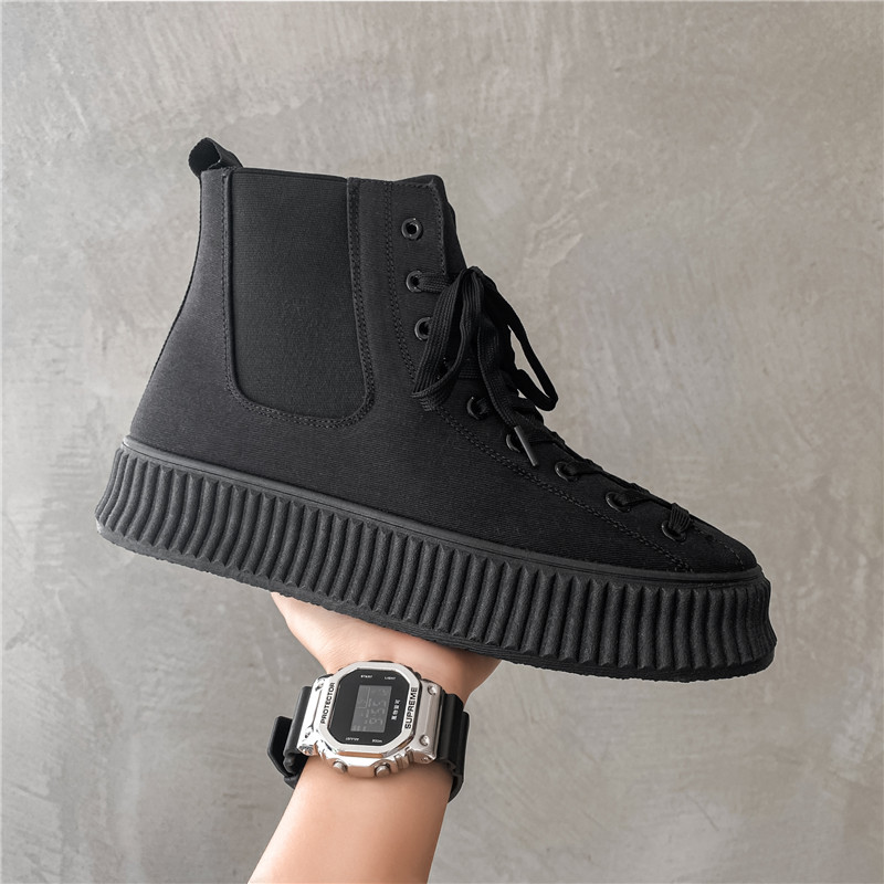 MARTIN BOOTS MENS HIGH-TOP WINTER VELVET WARM COTTON SHOES HUIZHOU SHORT FACE THICK-SOLED CHIMNEY TIDE BRAND CHELSEA SNOW BOOTS