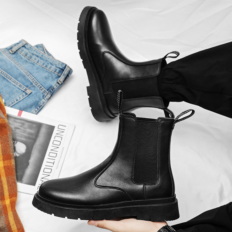 WINTER CHELSEA BOOTSMENS MARTIN BOOTSHIGH-TOP WORKWEAR TRENDY COTTON SHOES SNOW CHIMNEYS HIGH-QUALITY BOOTIES HIGH STREETS