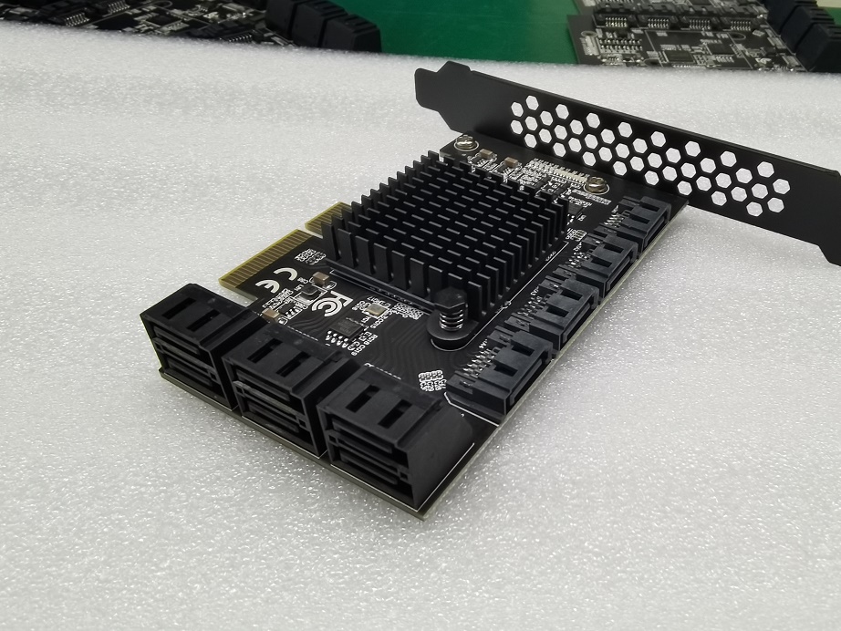 10-PORT SATA PCI-E 4X TO SATA3.0 10-PORT 6G EXPANSION CARD ASM1166 MAIN CONTROL JMB575 CHIP