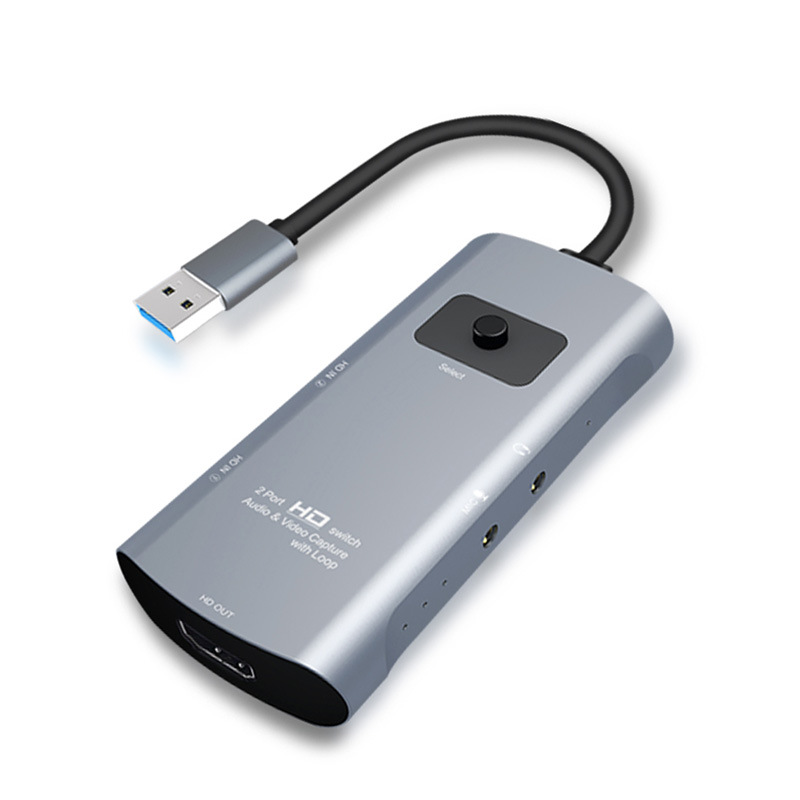 DUAL HDMI TO TYPE C VIDEO CAPTURE CARD USB MOBILE PHONE COMPUTER GAME LIVE RECORDING BOX TWO-PORT SWITCHER