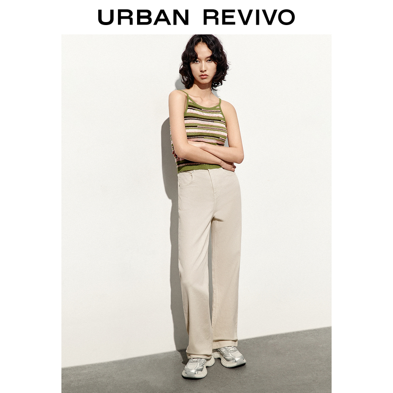 UR2024 SUMMER NEW WOMENS CASUAL AND VERSATILE HIGH-WAISTED SLIM STRAIGHT DENIM PANTS UWL840093