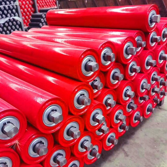 Conveyor belt roller upper and lower parallel roller belt machine groove type roller Jingbo mine bracket stick conveying accessories