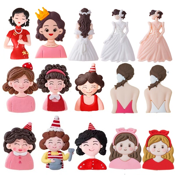 网红软陶软胶妈妈蛋糕装饰摆件背影母亲女王女神生日烘焙装扮插件