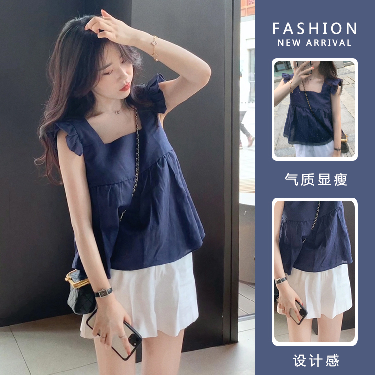PREGNANT WOMENS SUMMER SUITS FASHIONABLE NEW OUTINGS INTERNET CELEBRITY DOLL SHIRTS TOPS SUMMER CASUAL SUMMER THIN TWO-PIECE SETS
