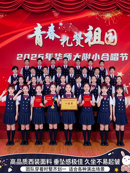 儿童合唱演出服初高中生爱国诗朗诵表演服小学生女童演讲比赛礼服 — 2