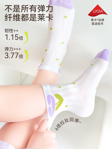 【100%棉】女童袜子夏季薄款纯棉透气网眼袜儿童女宝秋季宝宝童袜 — 3