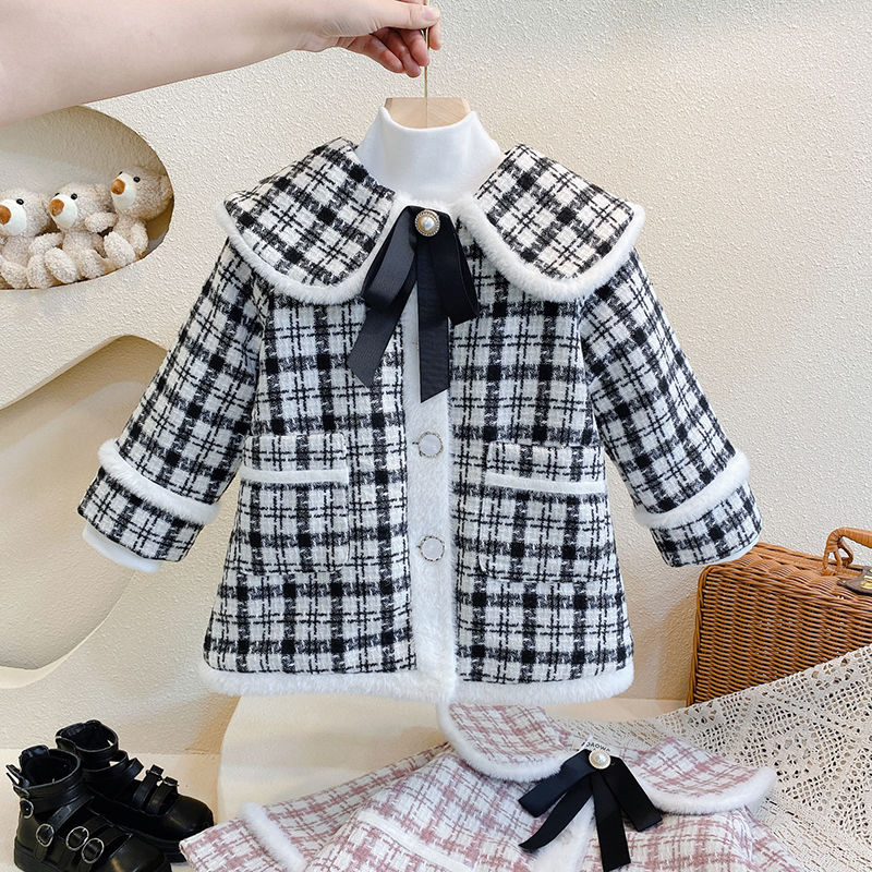 FEMALE 6 CHILDRENS COAT AUTUMN AND WINTER STYLE FOREIGN STYLE 2022 NEW KOREAN VERSION OF SMALL AND MEDIUM-SIZED 3 CHILDREN WINTER THICKENED BABY GIRL PADDED TOP