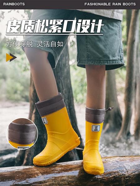 儿童轻便雨鞋可折叠雨靴男女情侣雨林登山雨靴防滑防水鞋中高筒女 — 3