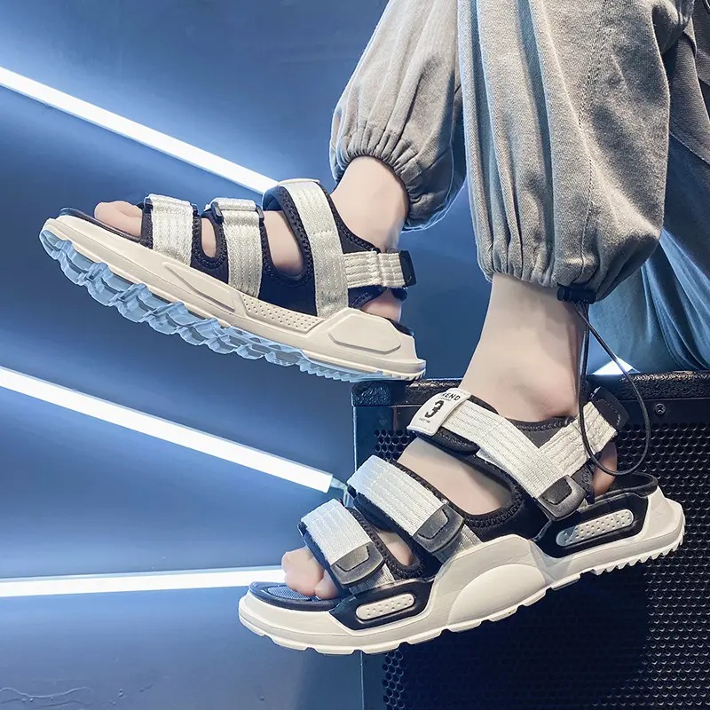 2024 NEW SUMMER WEAR INS TIDE SLIPPERS MENS NET RED SANDALS BEACH OUTDOOR SPORTS THICK-SOLED SANDALS