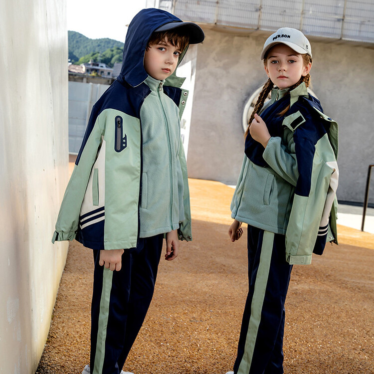 ELEMENTARY SCHOOL UNIFORMS JACKETS AUTUMN UNIFORMS CHILDRENS CLASS UNIFORMS THICKENED AND WARM WINTER KINDERGARTEN UNIFORMS THREE-PIECE SETS