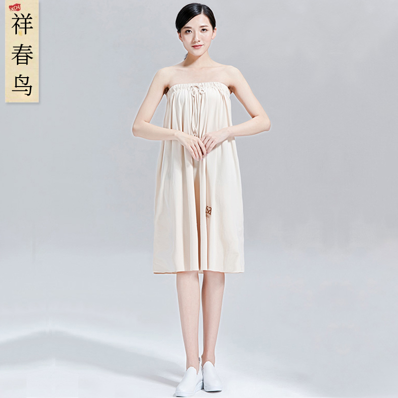 BEAUTY SALON BATH SKIRT SPRING AND SUMMER HOTEL SOLID COLOR BATHROBE SAUNA STEAM HEALTH CLUB WOMENS BATHROBE PURE COTTON