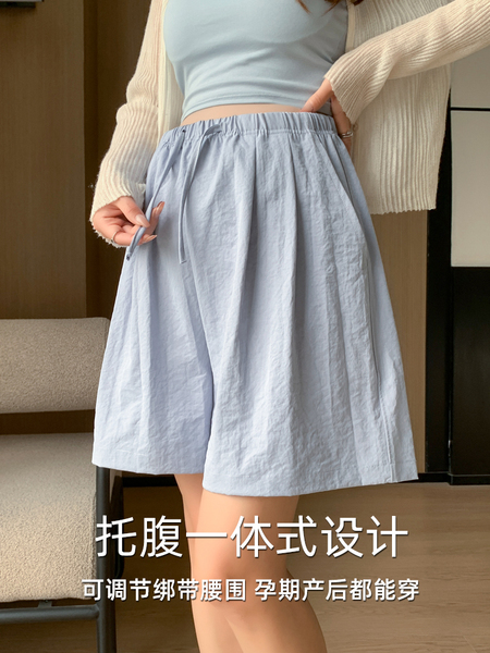 孕妇短裤夏季薄款外穿无托腹不勒肚子奶芙裤宽松休闲打底裤子夏装 — 3