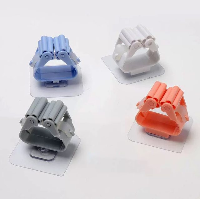 Mop hook mop rack without punching mop clip bathroom bathroom rack kitchen powerful wall hanging storage storage