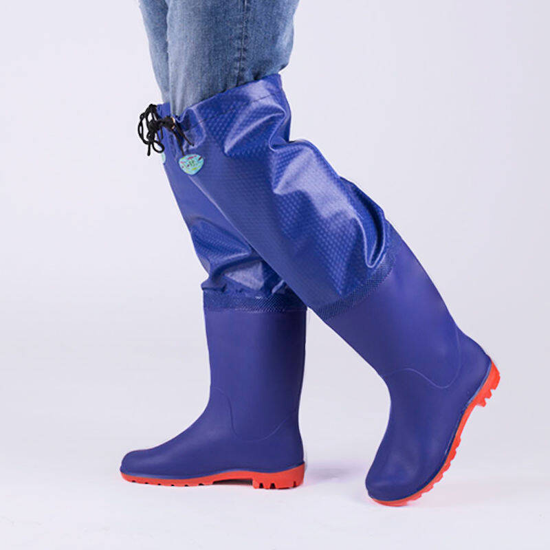 ANTI-SNAKE BITE OVER THE KNEE MEDIUM HIGH RAIN BOOTS RAIN BOOTS MENS AND WOMENS SUPER HIGH LONG WATERPROOF SHOES NON-SLIP FISHING BOOTS