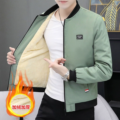 Куртка, флисовый осенний пуховик, в корейском стиле, увеличенная толщина