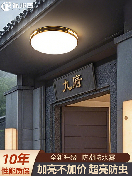 别墅大门口吸顶灯农村自建房庭院屋檐入户门阳台室外防潮防虫灯具