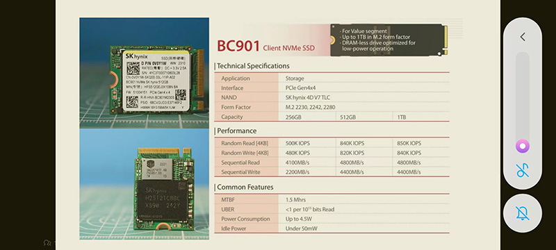 하이닉스 BC901 1T 2230 BC711 512G 1TB 2242 휴대용 표면 PRO8 9