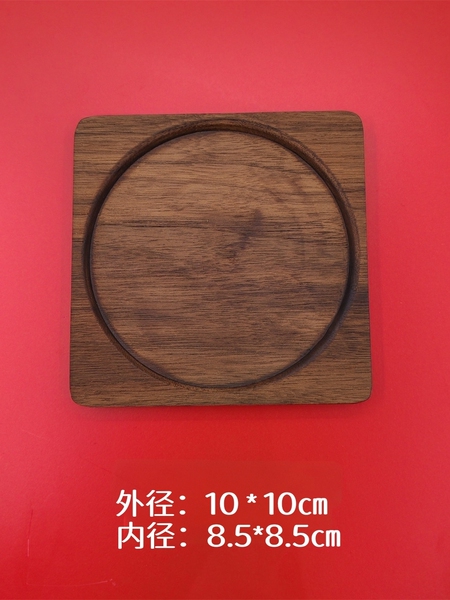 景泰蓝金丝沙画黑胡桃木杯垫掐丝珐琅材料diy手工实木茶杯垫茶盘