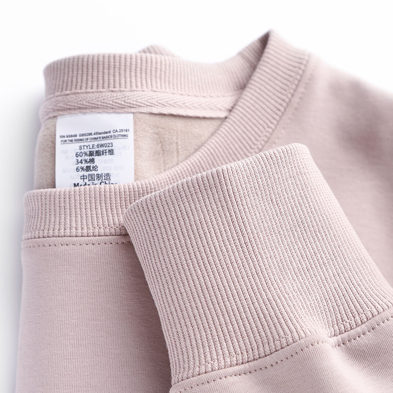 SUPER SOFT SILVER FOXTAIL  AMERICAN-STYLE HEAVYWEIGHT CREWNECK SWEATSHIRT FLEECE AND THICKENED THERMAL TOP IN AUTUMN AND WINTER SOOT POWDER BASE