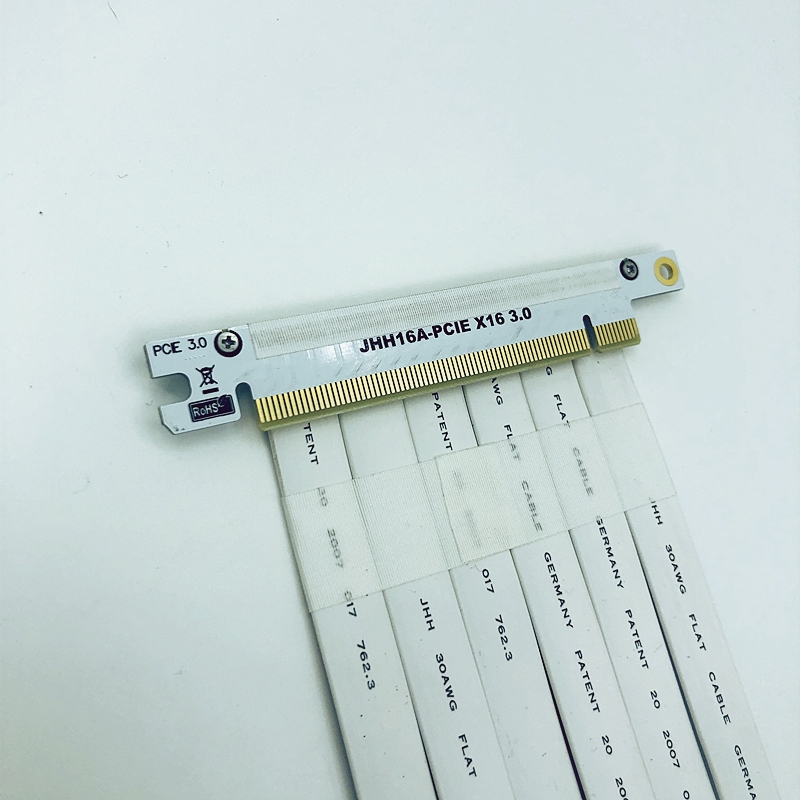 JHH PURE WHITE GRAPHICS CARD EXTENSION CORD PCIE X16 TRANSFER WIRING ITX A4 SSUPD CHASSIS ADAPTER LINE
