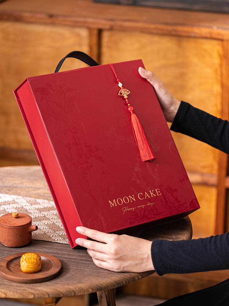 подарочная коробка для торта "новолуние" 2025 года, национальный прилив, высококлассный фестиваль середины осени, портативная коробка для упаковки лунного торта, коробка для капсул 6/8, креативная настройка Изображение 1
