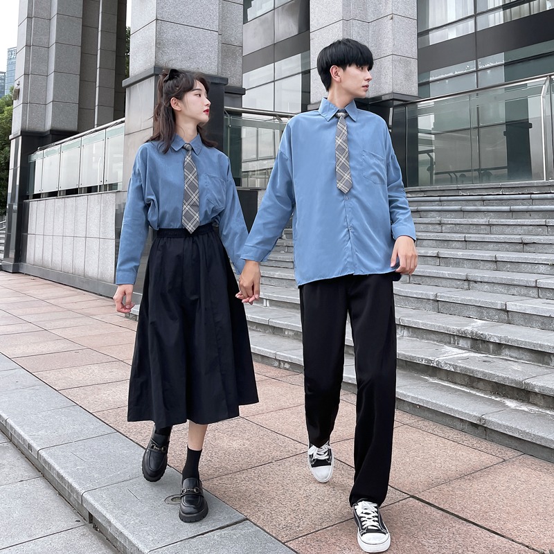 JK UNIFORM SUMMER DK SHIRT COUPLE CLASS UNIFORM BRITISH COLLEGE STYLE JUNIOR HIGH SCHOOL AND HIGH SCHOOL STUDENTS GRADUATION SEASON UNIFORM