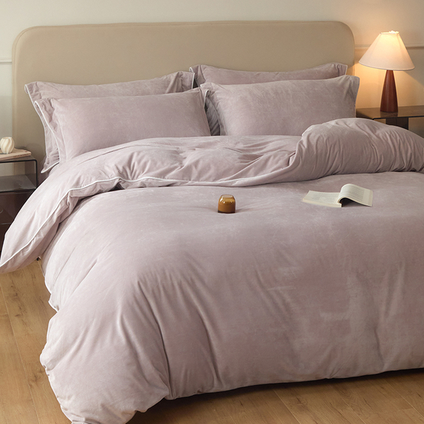 冬季细腻短绒婴儿绒床上被套单件180*220被罩保暖牛奶绒加绒床品