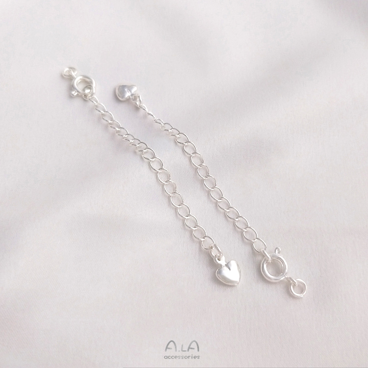 SILVER SPRING BUCKLE TAIL CHAIN COPPER PLATED THICK SILVER COLOR RETENTION EXTENSION CHAIN DIY BRACELET NECKLACE ENDING BUCKLE EXTENSION CHAIN ACCESSORIES