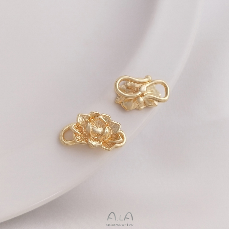 14K GOLD-FILLED COLOR-RETAINING PEARL BUCKLE BUTTERFLY LOTUS S-SHAPED BUCKLE DIY FISH-SHAPED FISH HOOK BUCKLE BRACELET NECKLACE FINISHING ACCESSORIES