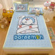 New Doraemon summer ice silk mat three-piece set bedroom children's bed sheet soft mat student dormitory mat