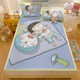 New Doraemon summer ice silk mat three-piece set bedroom children's bed sheet soft mat student dormitory mat