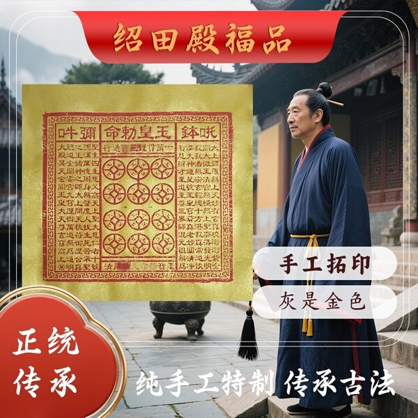 纯手工朱砂玉皇钱纸玉皇通宝钱一万贯正品百张真品火后金色灰留字
