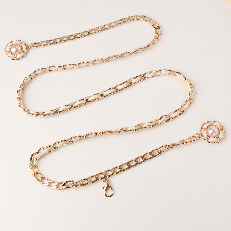 WOMENS WAIST CHAIN HIGH-QUALITY METAL WEAR LEATHER WOMENS PERSONALITY TREND FLOWER PENDANT SIMPLE PUNK WAIST CHAIN