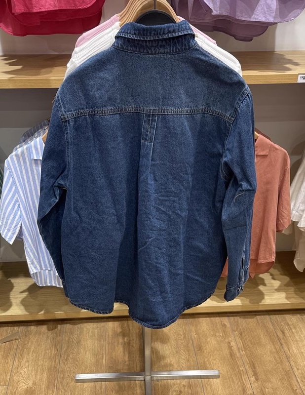 ZA 가을 겨울 여성용 신상 루즈하고 다재다능한 옷깃 긴팔 루즈 데님 캐주얼 셔츠 재킷 1889055 427