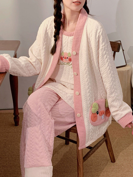 空气棉月子服三件套秋冬款产后产妇哺乳孕妇睡衣冬季怀孕期家居服