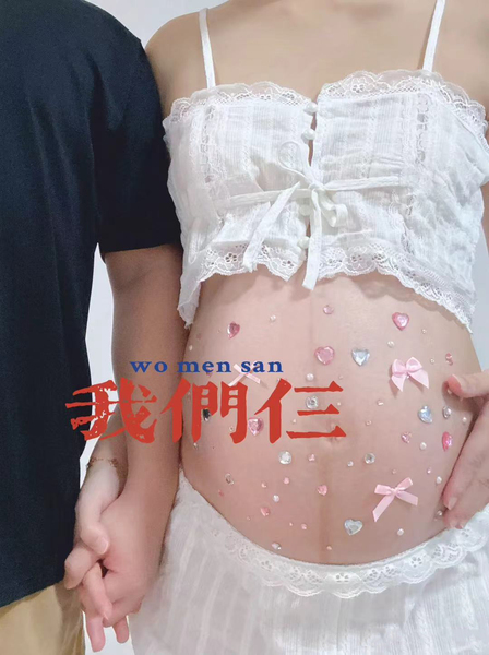 孕妇照在家自拍道具贴纸氛围感小众设计可爱粉蝴蝶贴纸装饰孕肚贴 — 4