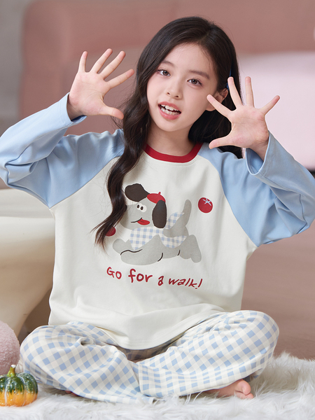 女童睡衣秋季儿童纯棉全棉长袖薄款女孩大童春秋款家居服套装新款 — 4
