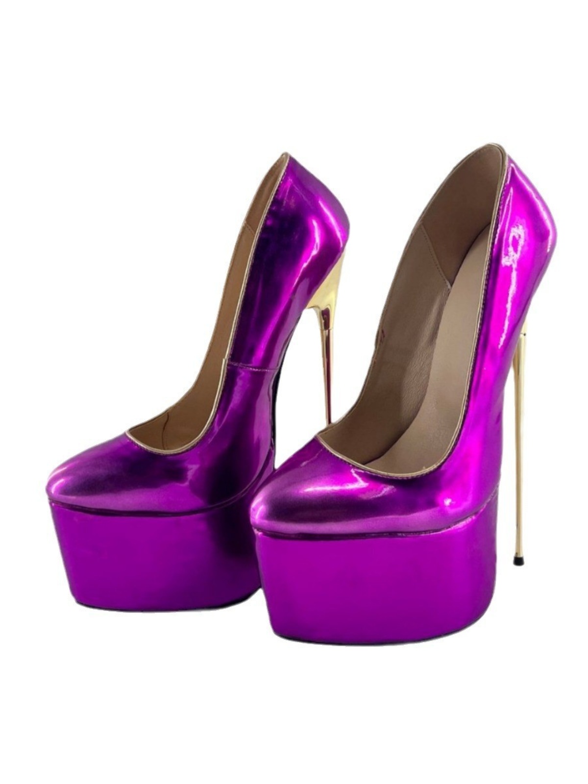 EUROPE AND THE UNITED STATES 2023 NEW 22CM ULTRA-HIGH HEEL METAL STILETTO PLATFORM CATWALK MODEL HIGH HEELS NIGHT MARKET THICK SOLE