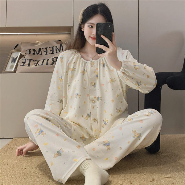 月子服春秋产后孕妇家居服套装大码哺乳睡衣产妇怀孕期女款夏季 — 3