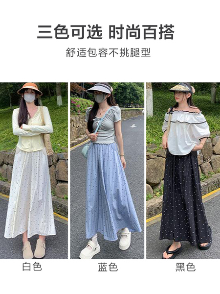孕妇裤夏季薄款外穿2026年新款孕妇波点裤裙无托腹抽绳阔腿裤夏装 — 4