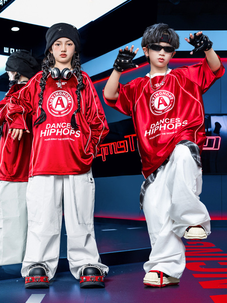儿童演出服hiphop街舞童装炸街男童潮服套装夏季架子鼓表演服女童 — 5