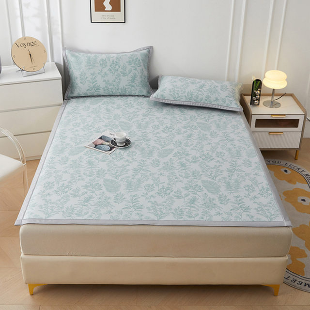 Class A mother and baby grade epoxy mat three-piece set for summer machine-washed ice silk mat bed sheet summer air conditioning soft mat