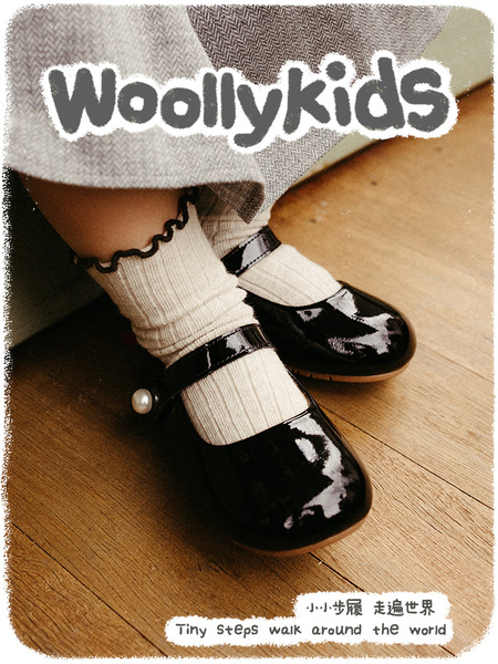 woollykids小羊沃利澳洲迷你佩尔公主鞋女宝宝真皮漆面演出学步鞋 — 2