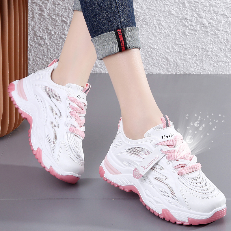 RED GREEN FLY VERSATILE WOMENS SNEAKERS 41-424024 SIZE MESH NEW SUMMER SHOES BIG DADDY BREATHABLE RUNNING BREAK